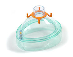 Anesthetic face mask with adjustable air cushion, size 5, large adult, 22F 