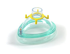 Anesthetic face mask with adjustable air cushion, size 3, small adult, 22F 
