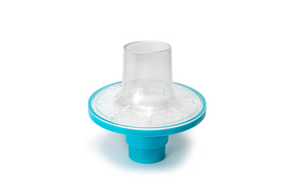 Pulmo-Protect™ lung function filter with integrated mouthpiece, blue