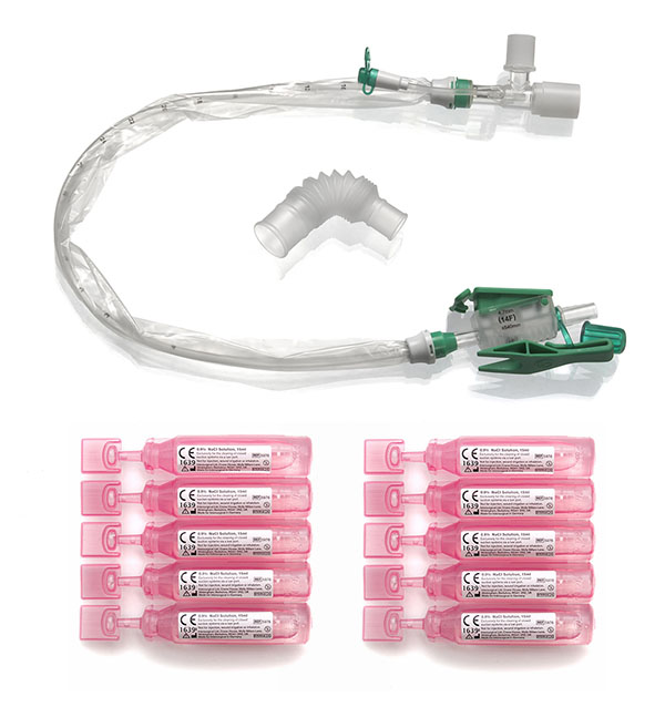 TrachSeal™ adult endotracheal closed suction system with saline ampules, 24 hour, size 14Fr