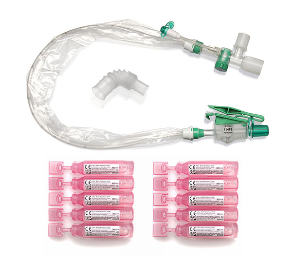 TrachSeal™ adult endotracheal closed suction system with saline ampules, 72 hour, size 14Fr
