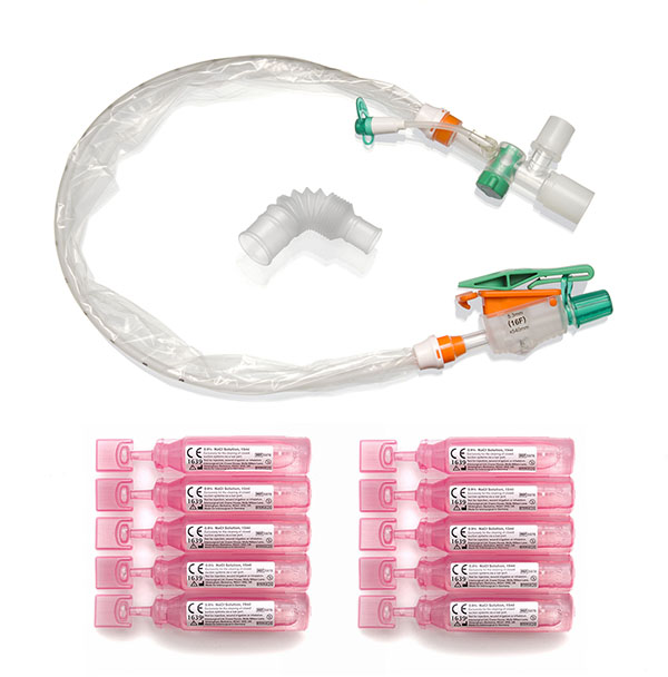 TrachSeal™ adult endotracheal closed suction system with saline ampules, 72 hour, size 16Fr