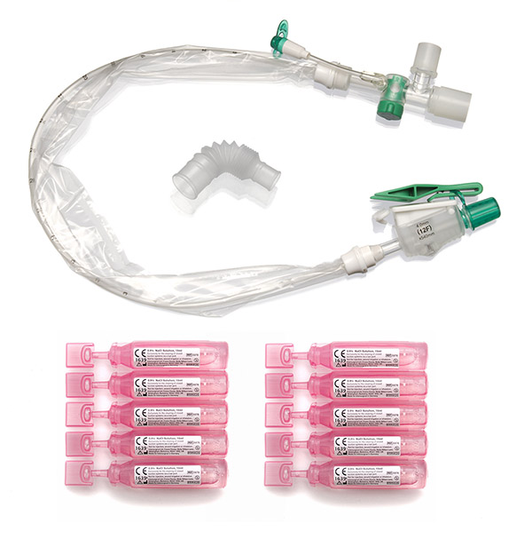 TrachSeal™ adult endotracheal closed suction system with saline ampules, 72 hour, size 12Fr