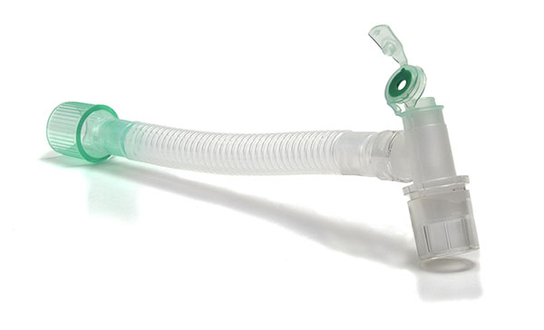 Flexible double swivel catheter mount, 22ID - double flip top cap with seal - 22OD/15ID, ≥170mm