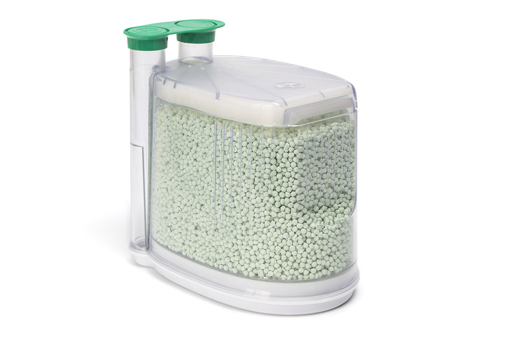 AbCan™, LoFloSorb™ disposable CO2 absorber, green to violet color change, 1.1L. For use with the Getinge® (formerly Maquet®) Anesthesia Delivery Systems, Flow-i™ C20, C30, C40, Flow-C™ and Flow-E™)