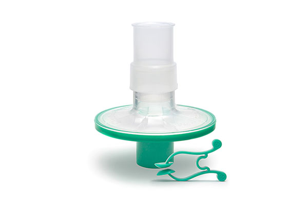 Pulmo-Protect™ lung function filter with mouthpiece and nose clip, green