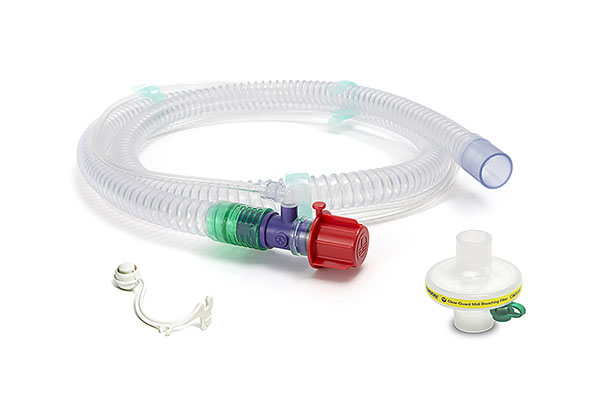 Smoothbore circuit with bleed for CPAP/BiPap 22mm