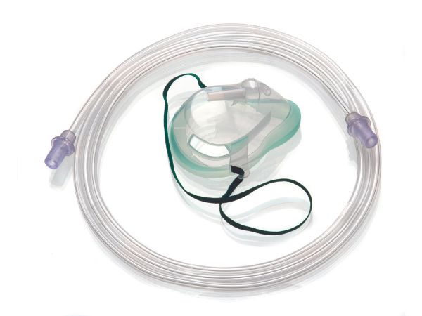 Eco, pediatric, medium concentration oxygen mask with tube, 2.1m
