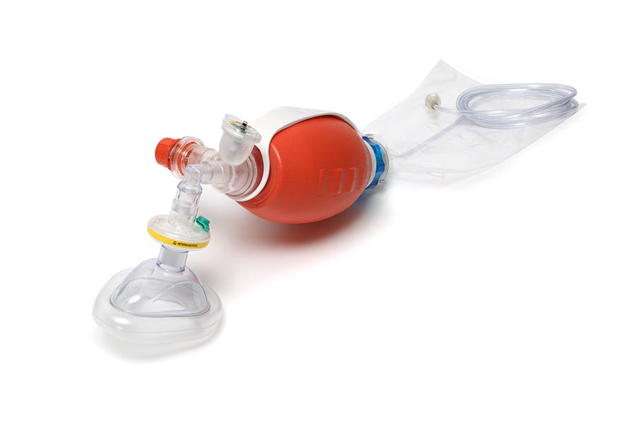 VT Select BVM Resuscitator, adult, 1.2L bag, adjustable PEEP valve, dial manometer, filter, size 5 mask