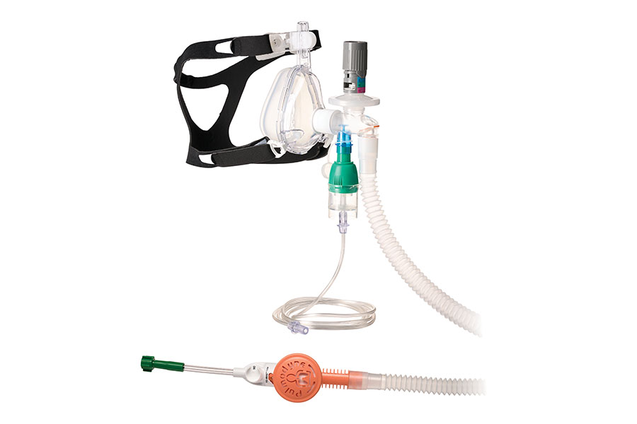 O2-MAX™ Trio System with expandable tube, 5-SET™ adjustable PEEP valve, nebulizer and BiTrac ED Mask, large adult