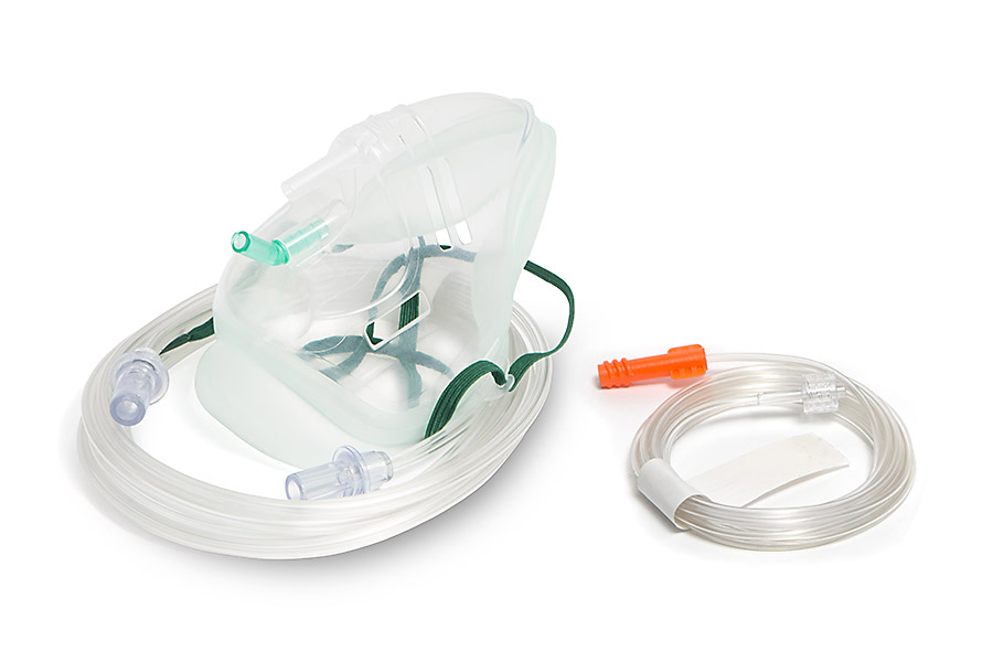 Sentri™ Intersurgical EcoLite™, adult, mask with CO2 monitoring line for Microstream® capnography and tube, 2.1m