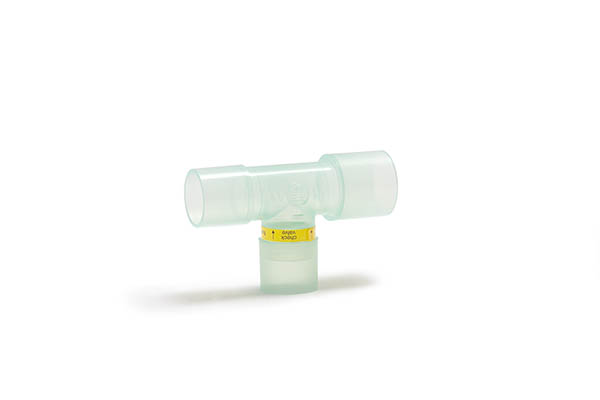 T-piece with one-way valves 22mm ID-22mm OD (flow in) - 22mm OD