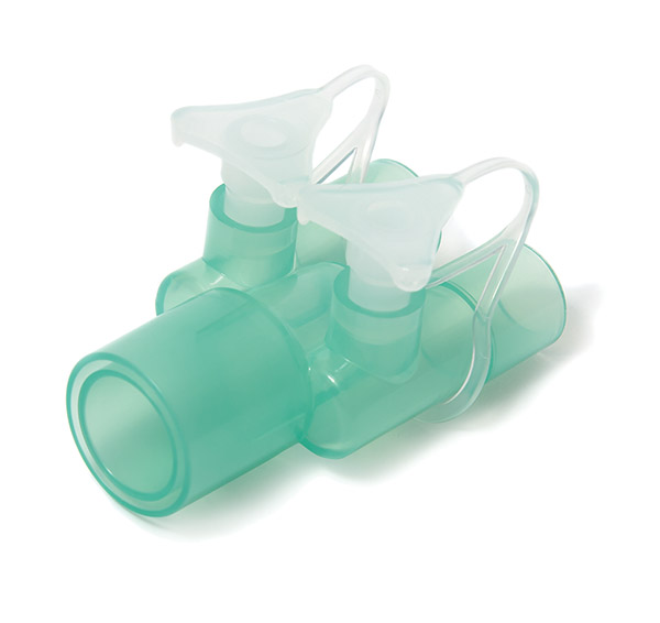 15mm pediatric parallel Y-piece 22OD/15ID patient connection - 15OD-15OD with 7.6mm ports