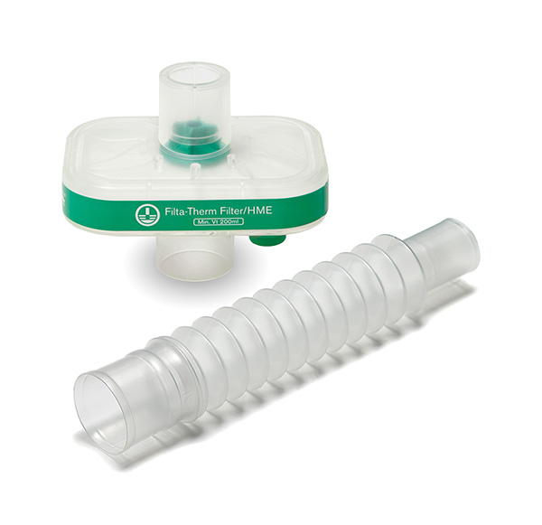 Filta-Therm™ HMEF with luer port, retainable cap and Flextube™